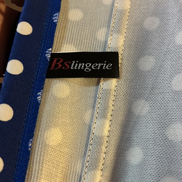 Blue with White Polka Dots Corset - Picture 4 of 4